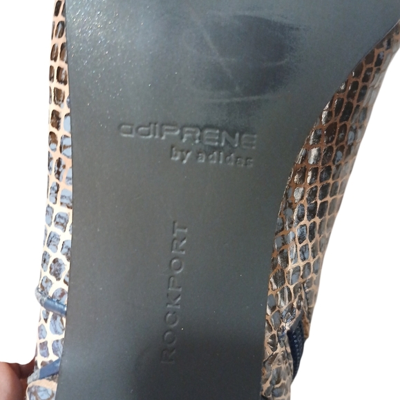 Rockport + Adidas Snake Embossed Leather Pumps Women's Booties size 10 - Picture 8 of 11